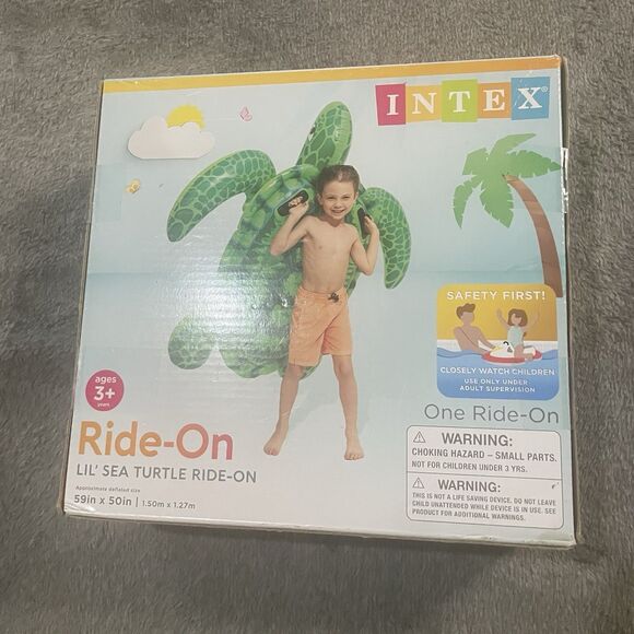Intex Lil Sea Turtle Pool Float 59x50 Heavy Duty Ride On Adventure Age 3+ New - Picture 6 of 8